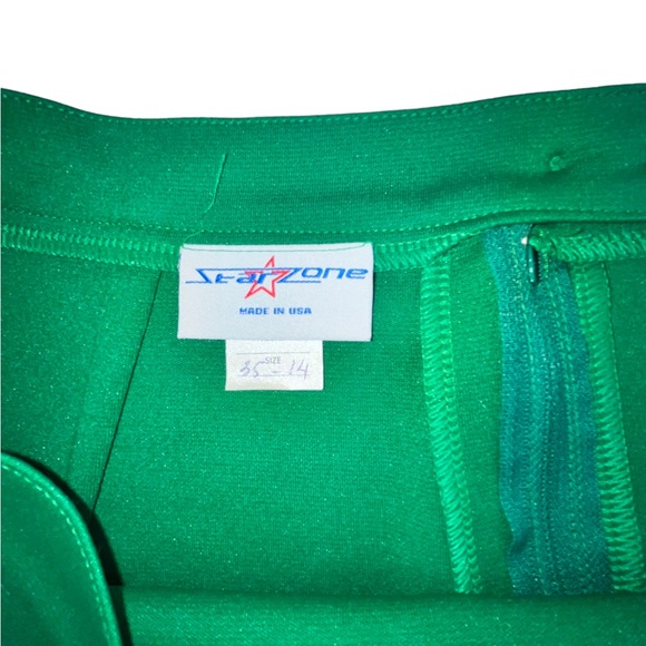 XXL Adult Cheerleader Cheer Uniform Skirt 35" Waist XL Kelly Green Gold NEW - Picture 4 of 4